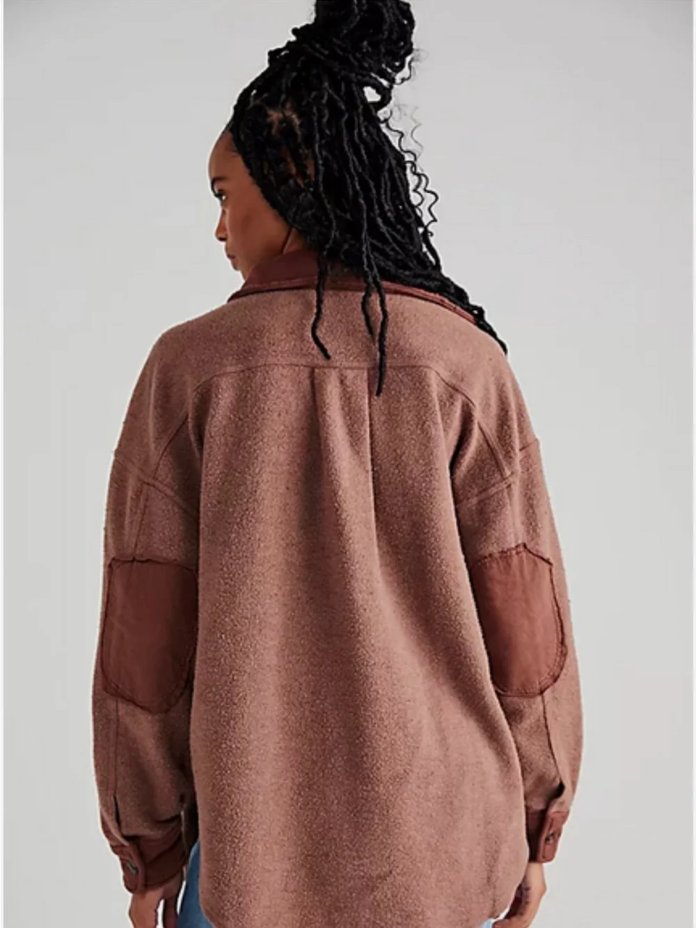 Free People Chocolate Brown Teddy Shacket